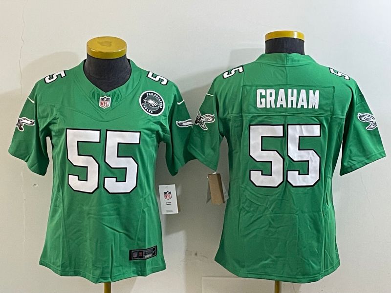 Youth Philadelphia Eagles #55 Graham Green three generations 2025 Nike Vapor Limited NFL Jersey style 4